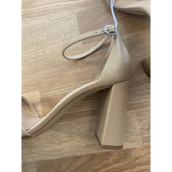 A New Day Shelly Heels Tan 11 Wide Ankle Strap Block Heel Memory Foam NEW - Picture 11 of 16